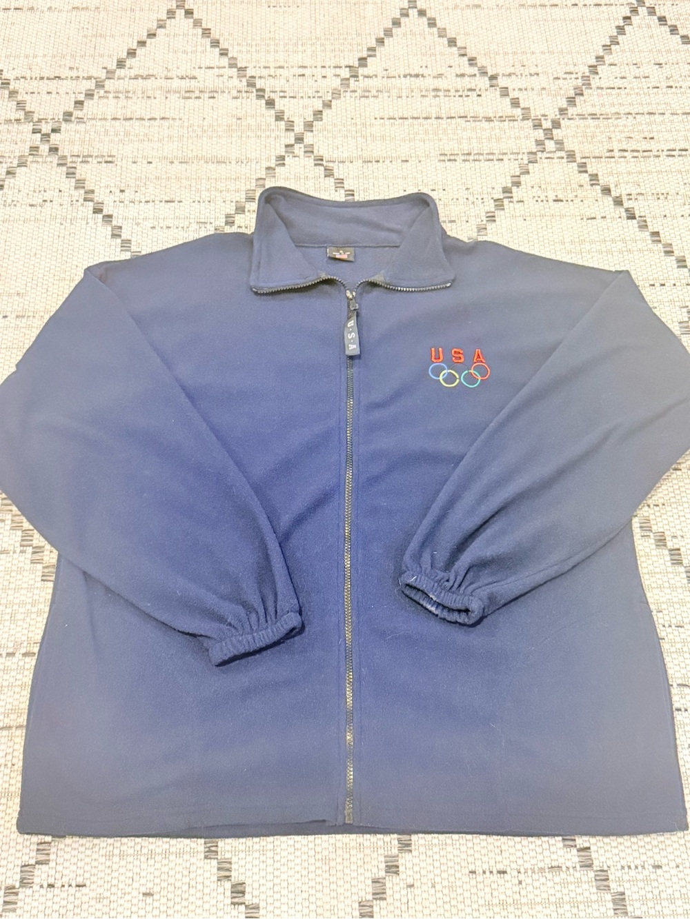 USA Olympic Navy Full-Zip Fleece Jacket